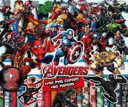 Avengers marvel PNG Clipart Bundle