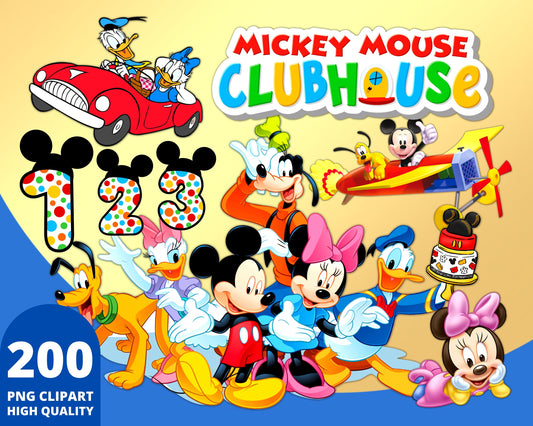 Mickey Clubhouse Clipart SVG, PNG bundle