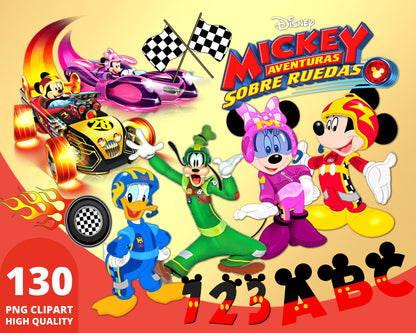 Mickey and Roadster Racers Clipart PNG bundle