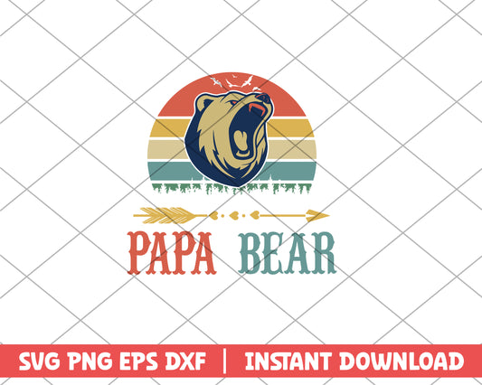 Papa bear svg, fathers day svg