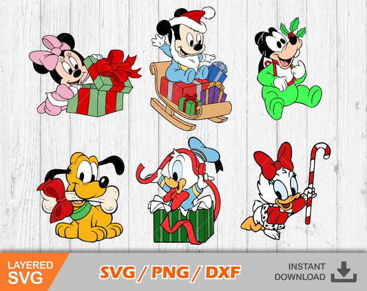 Baby Mickey Christmas Clipart SVG Bundle