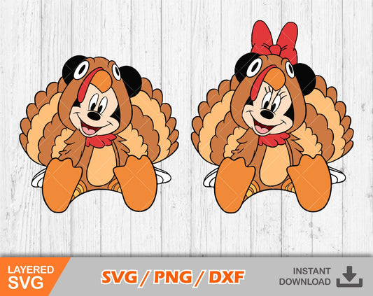 Mickey Thanksgiving Clip Art SVG Bundle