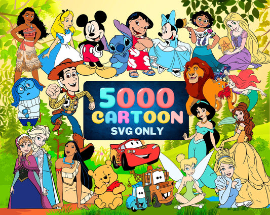 Cartoon Characters 5000 SVG bundle