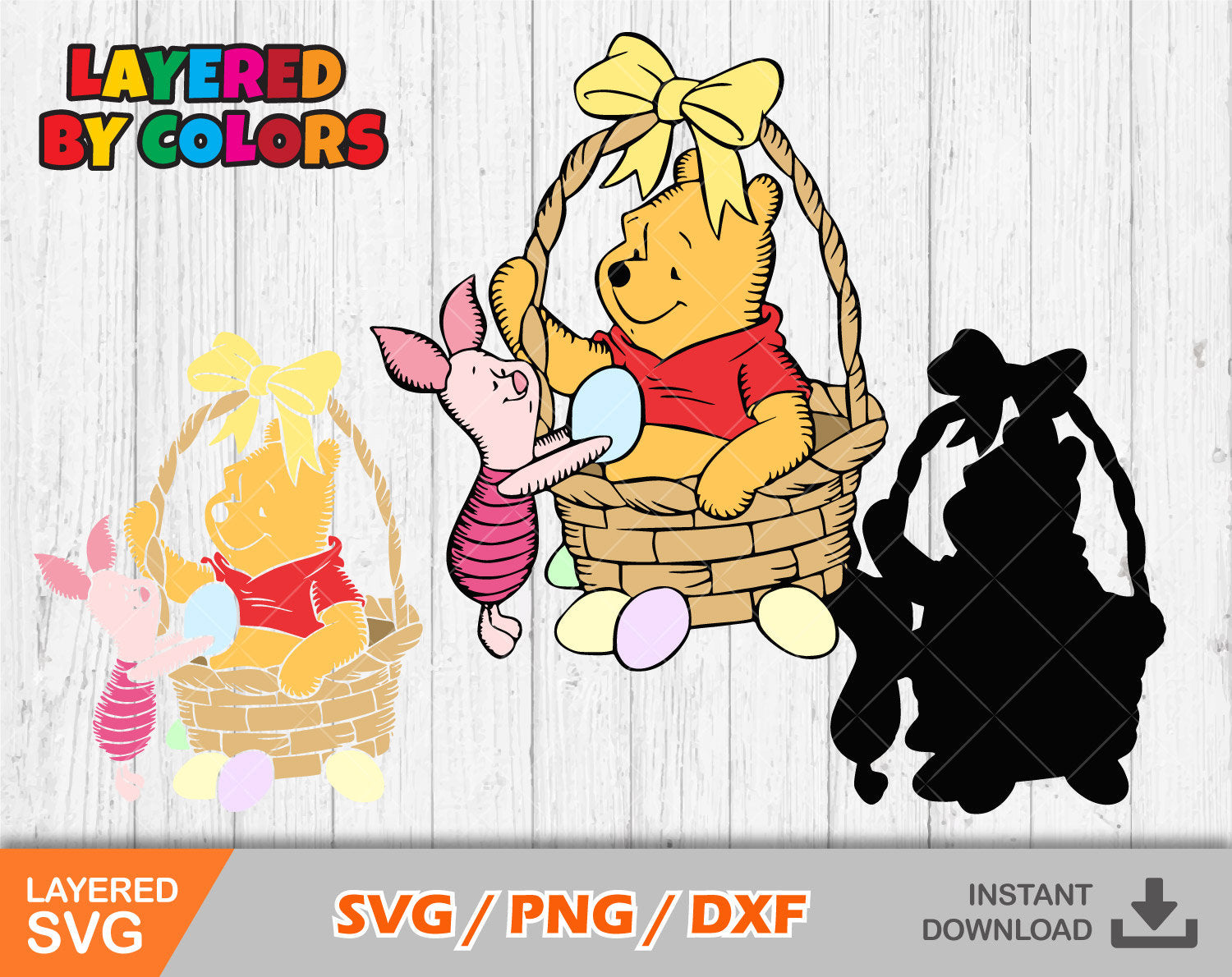 Pooh Easter svg clipart SVG Bundle