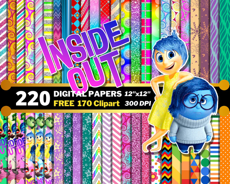 Inside Out File Room Inside Out Digital Papers PNG bundle – svg files for cricut