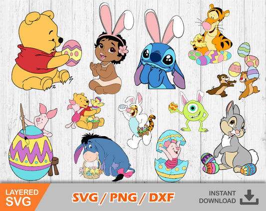 Cartoon Easter clipart SVG Bundle
