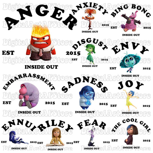 Inside out 2 est 2015 PNG bundle