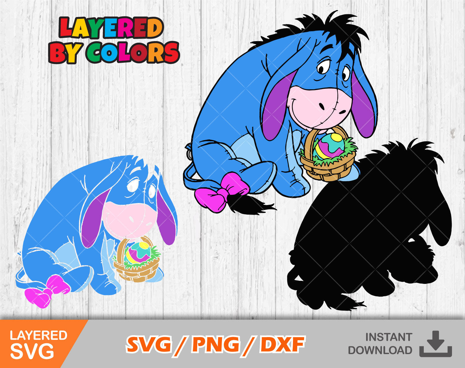 Eeyore Easter clipart SVG Bundle