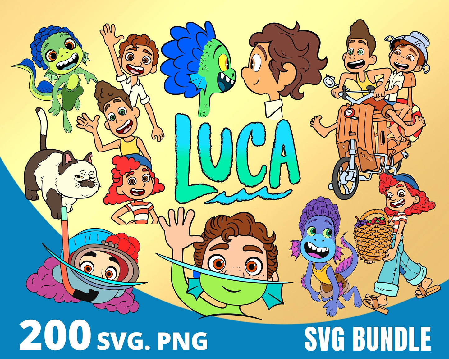 Luca Disney PNG, SVG Bundle