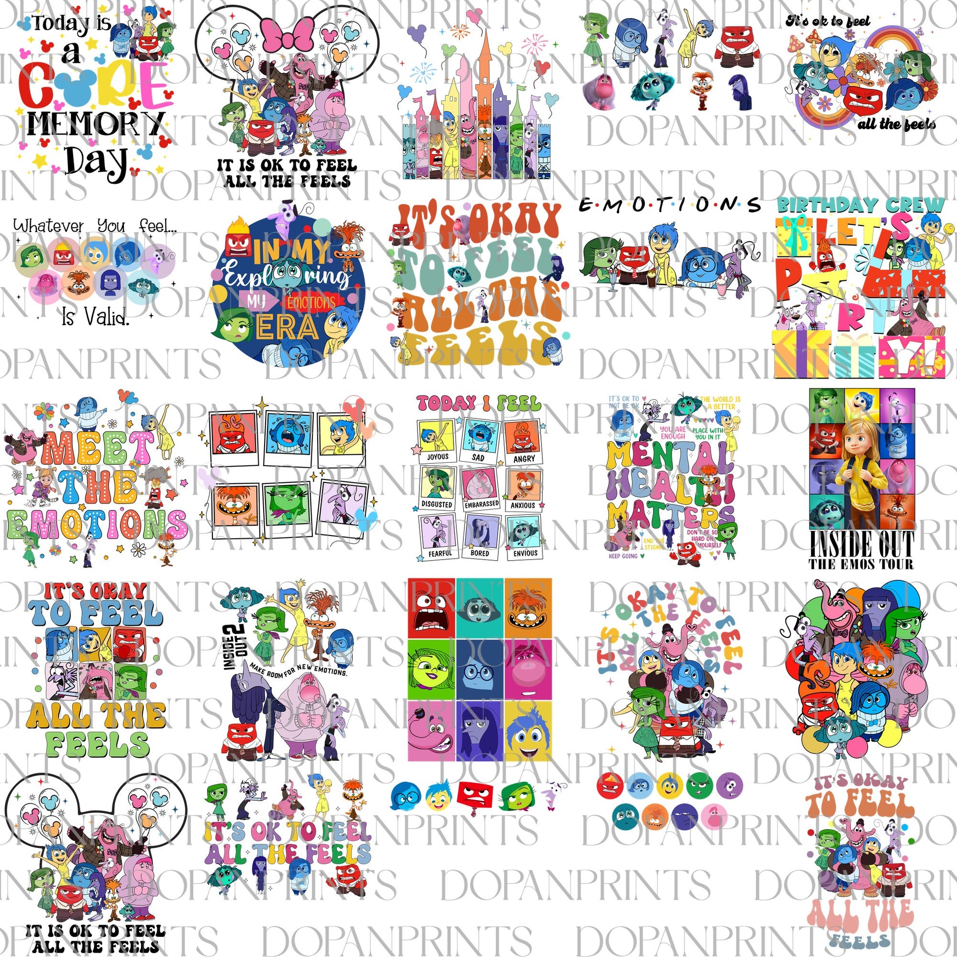 Inside out it okay to feel PNG bundle