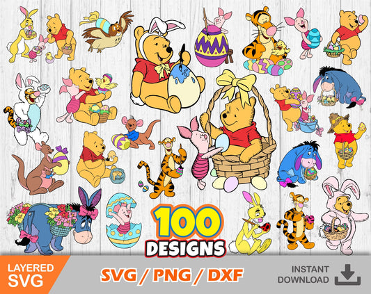 Pooh and Friends Easter SVG Bundle