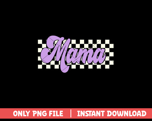 Retro Checkered Mama png