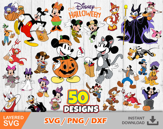 Mickey and Friends Halloween clipart SVG Bundle