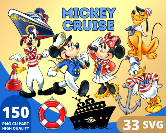 Mickey Cruise Clipart SVG, PNG bundle