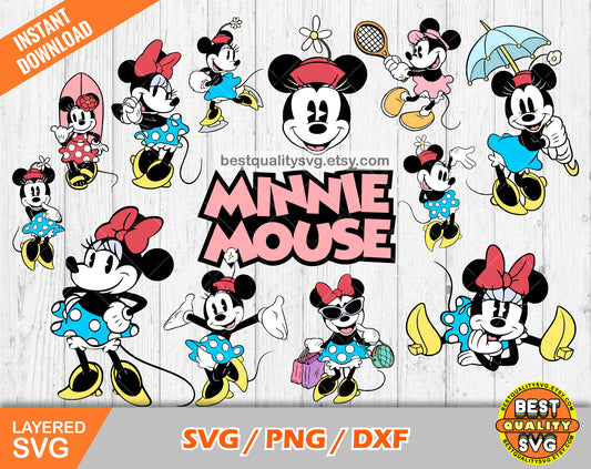 Classic Minniee clipart set SVG Bundle