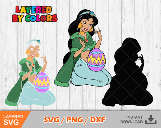 Princess Jasmine Easter clipart SVG Bundle