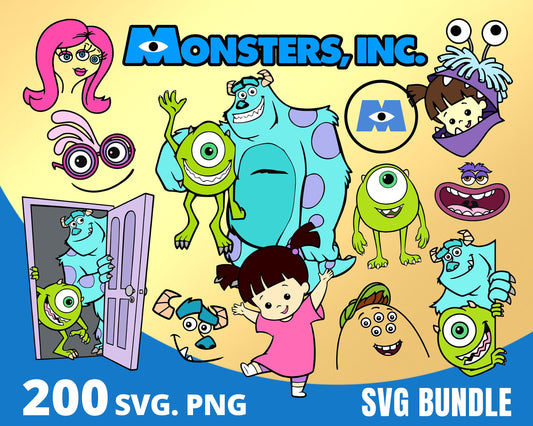 Monsters Inc. SVG, PNG bundle