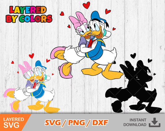 Donald and Daisy Valentine's Day SVG Bundle