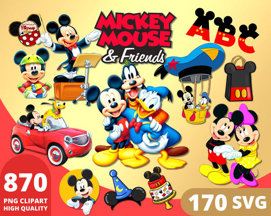 Mickey Mouse Friends PNG, SVG bundle