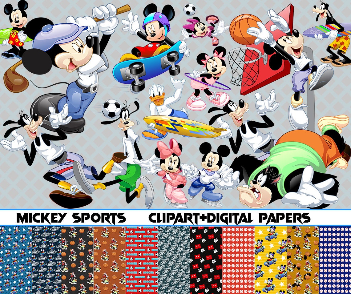 Sport Mickey clipart PNG bundle