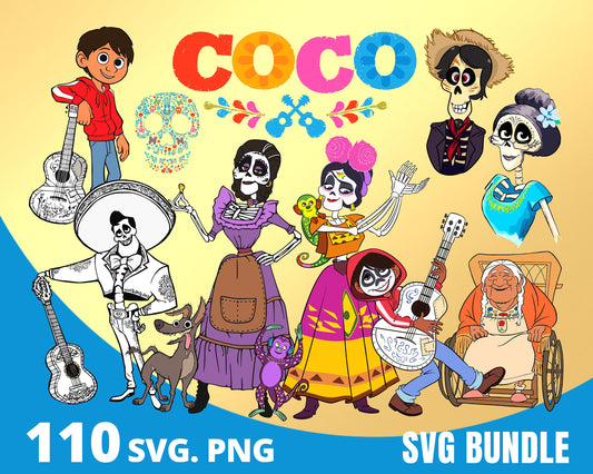 Coco disney SVG, PNG Bundle