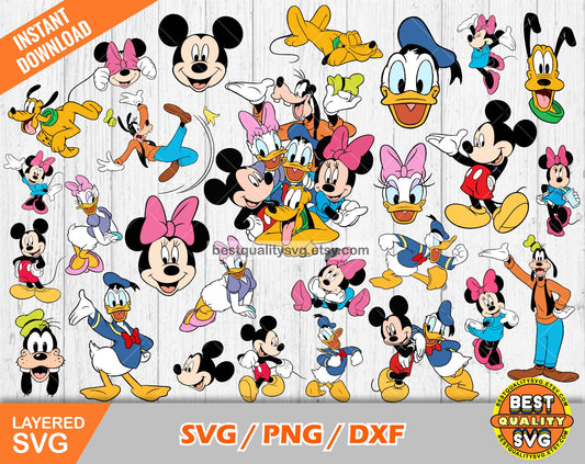 Mickey and friends clipart SVG Bundle