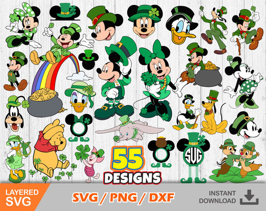 Mickey and Friends Saint Patricks Day SVG Bundle