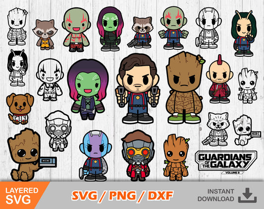 Chibi Guardians of the Galaxy SVG Bundle