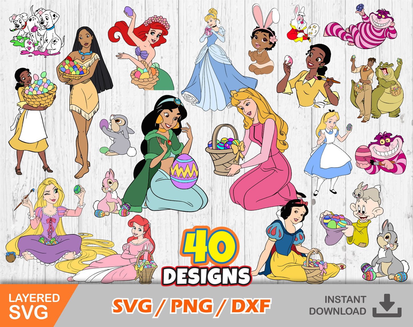 Princess Easter Clipart SVG Bundle
