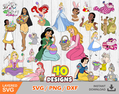 Princess Easter Clipart SVG Bundle