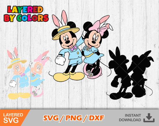 Mickey and Mini Mouse Easter SVG Bundle