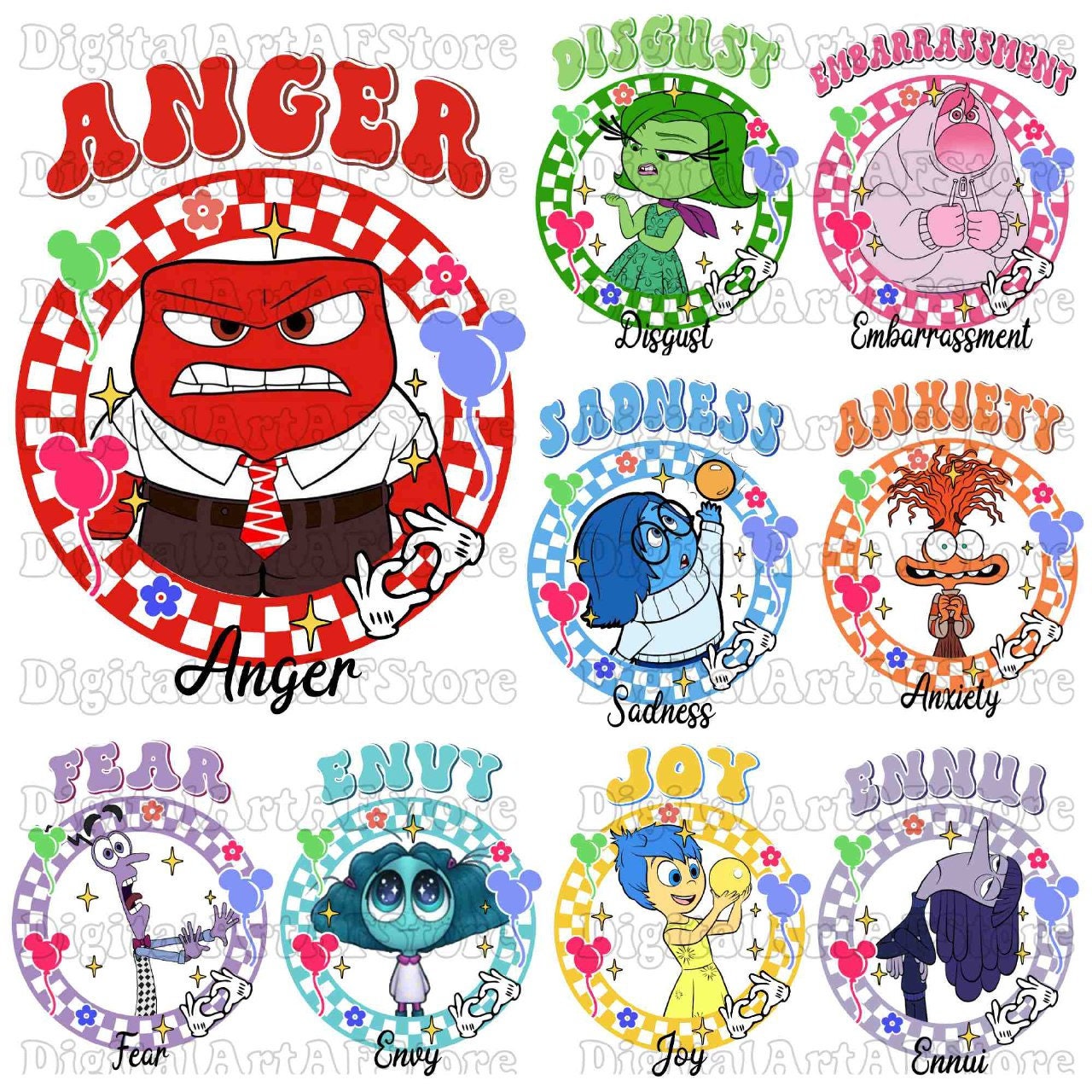 Emotions inside out digital PNG bundle