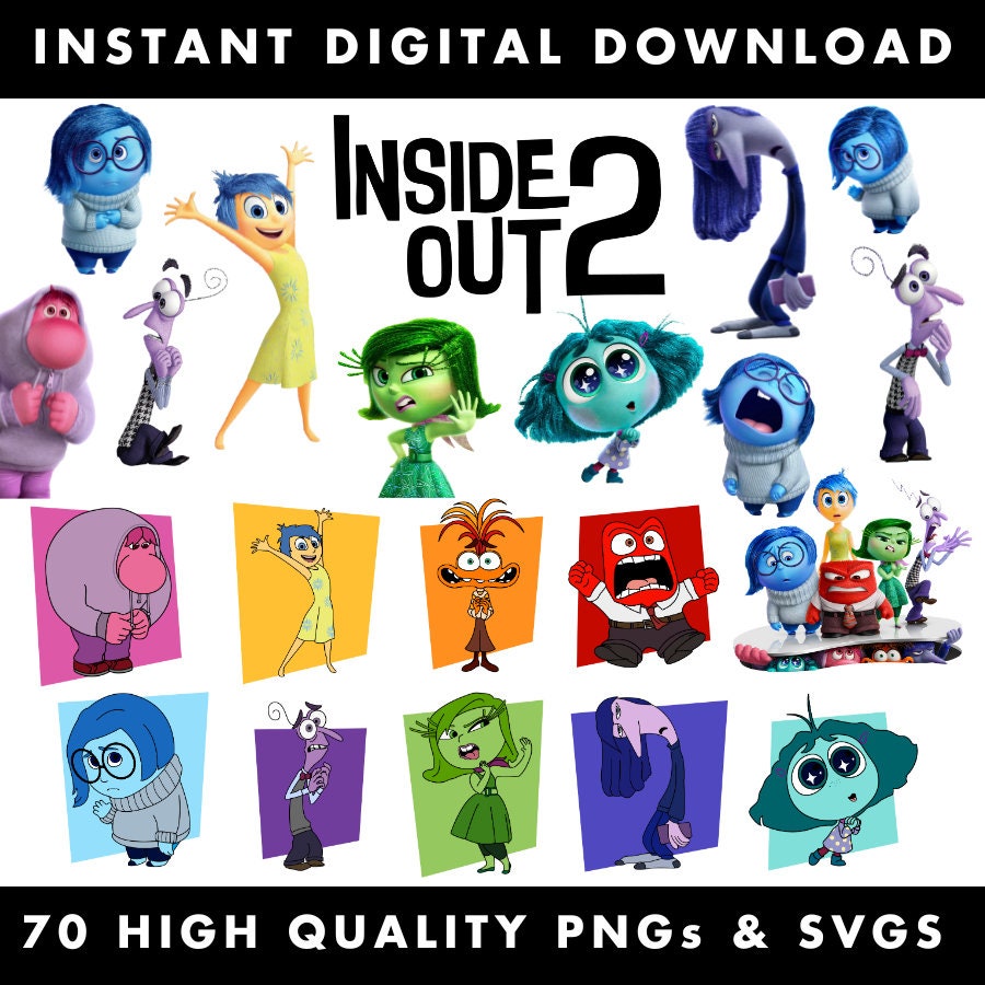 Inside out character SVG, PNG bundle