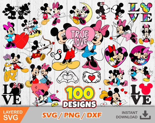 Mickey and Minnie Valentine's Day SVG Bundle