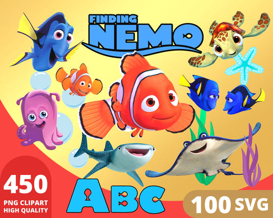 Finding Nemo Clipart PNG, SVG bundle