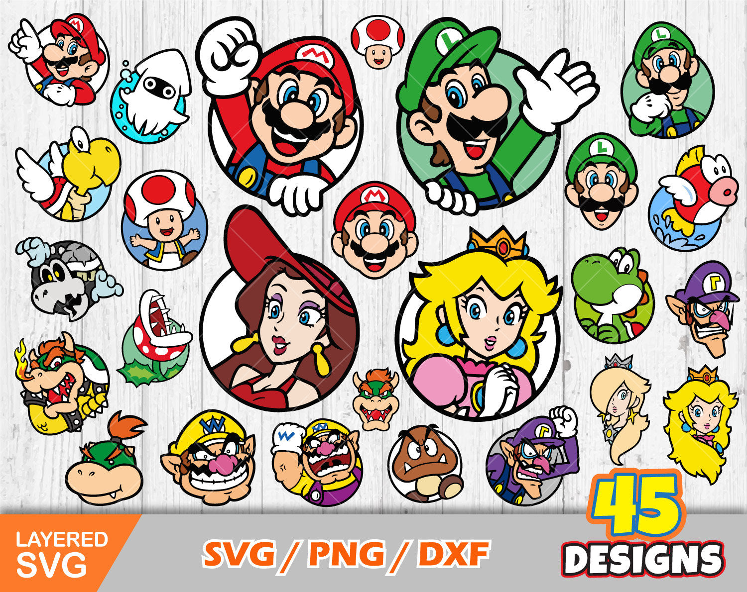 Mario Icons clipart set SVG Bundle – svg files for cricut