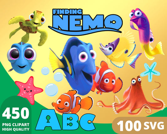 Finding Nemo PNG, SVG Clipart bundle