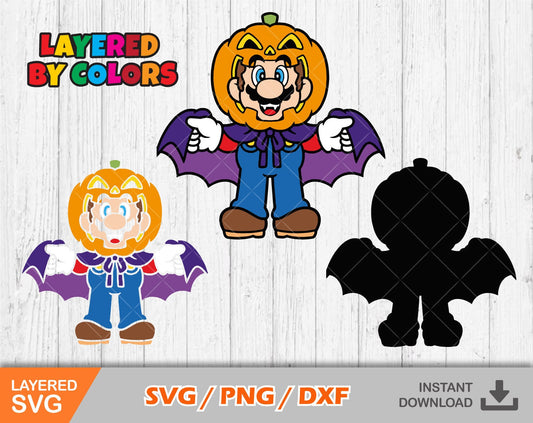 Mario Halloween clipart SVG Bundle