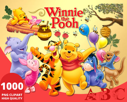 Winnie the Pooh Clipart PNG Bundle