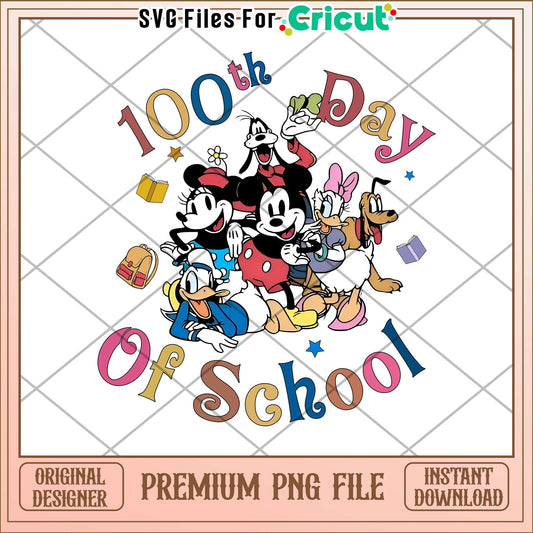 1ooth day of school png, mickey friends png, disney character png