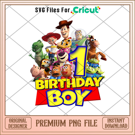 1st  Birthday Boy toy story png, Toy Story Characters png, Digital Download