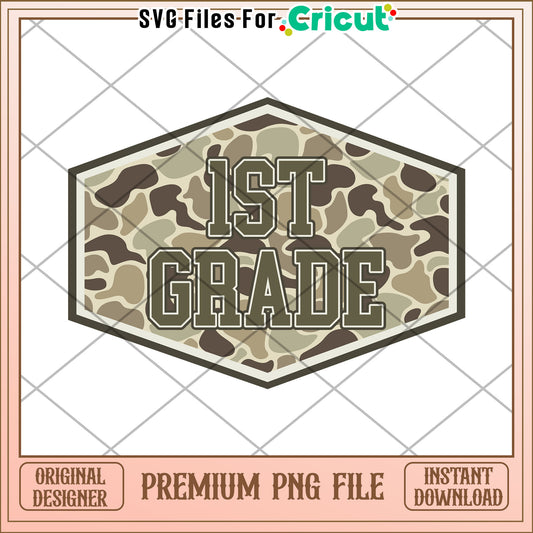 1 st grade camouflage png, cute design png, back to school time​ png