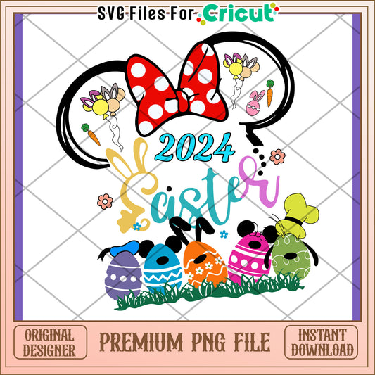 2024 Easter Minnie Mouse PNG Design