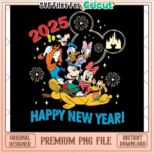 2025 Disney Happy New Year PNG