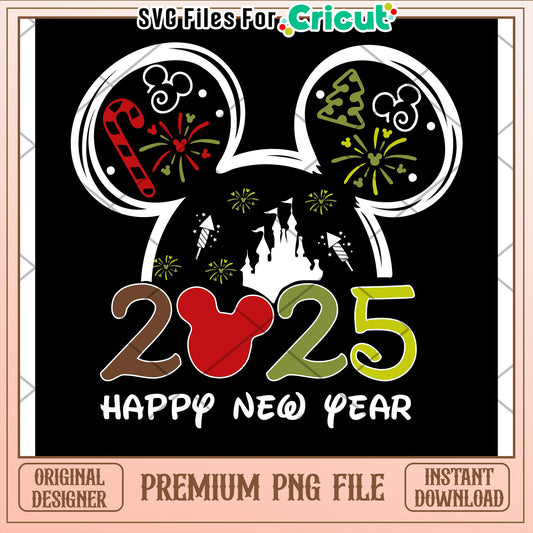 2025 Disney Mickey Happy New Year PNG