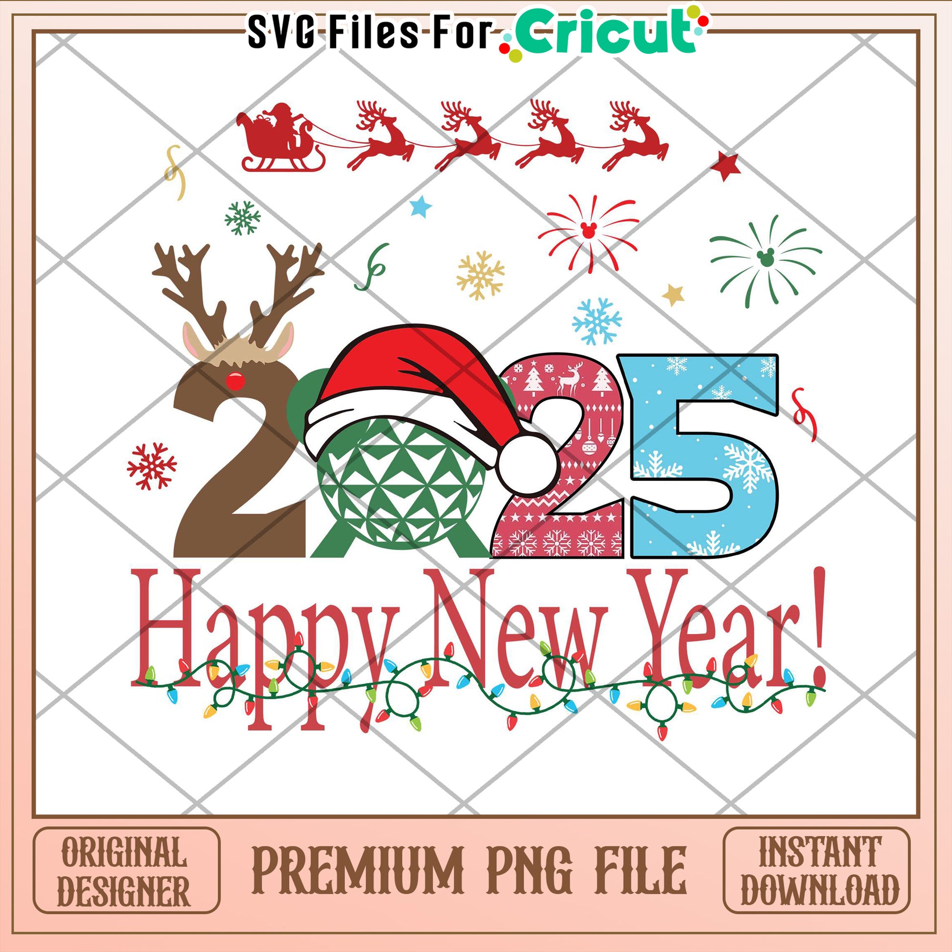 2025 Happy New Year PNG Cricut Design