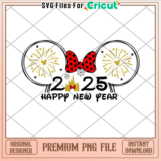 2025 Minnie Mouse New Years PNG