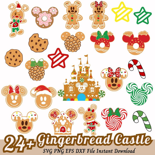 Gingerbread Castle PNG bundle, Christmas Gingerbread bundle
