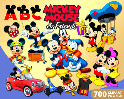 Mickey Mouse Digital Papers PNG bundle