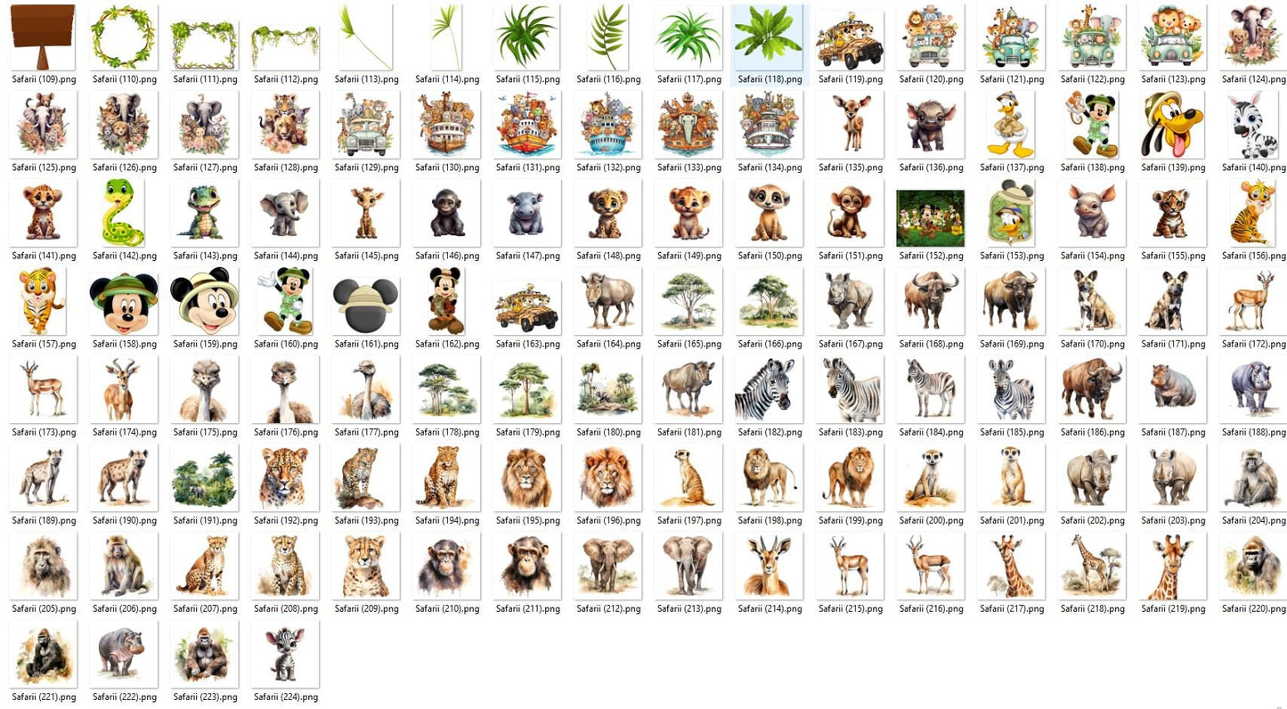 Safari Mickey friends clipart SVG Bundle
